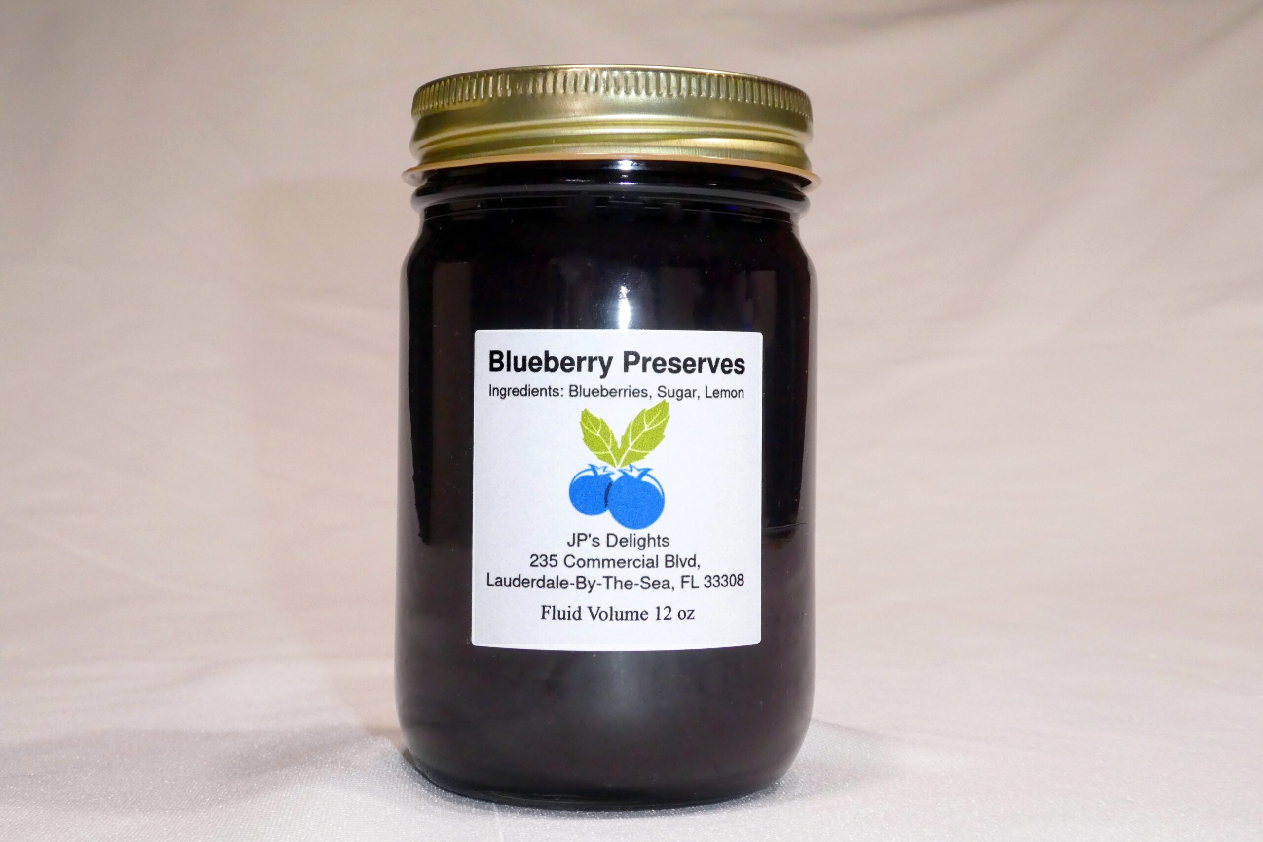 12 oz jar of Blueberry Preserves