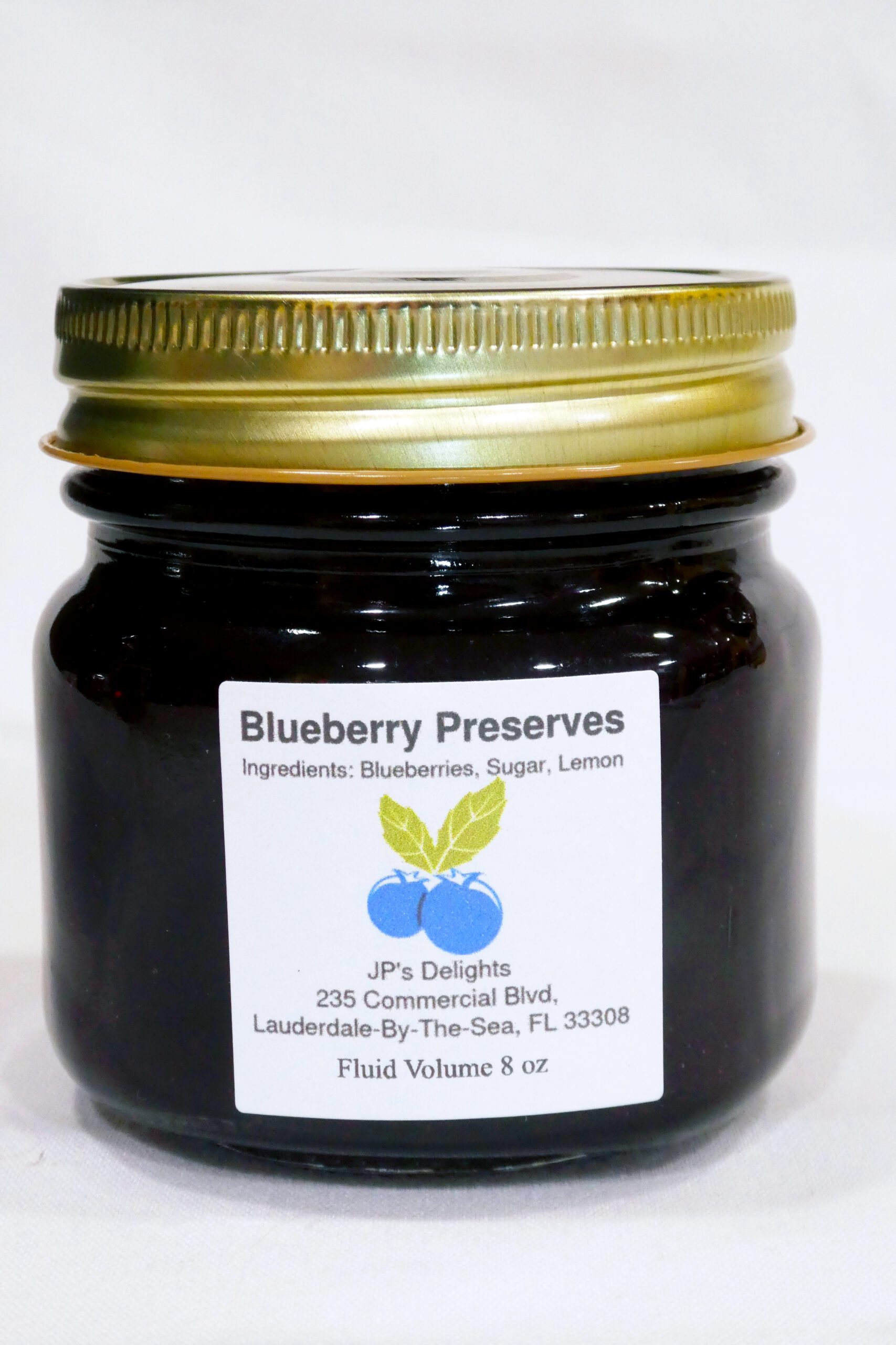 8 oz jar of Blueberry Preserves